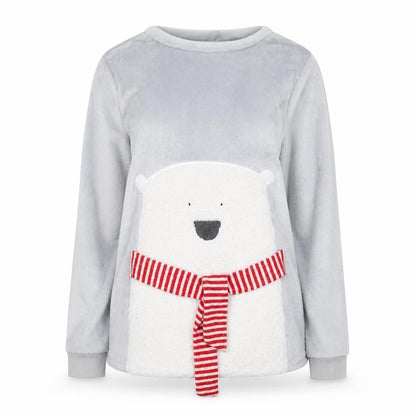 Love To Lounge Womens Grey   Top Pyjama Top Size XS  - Polar Bear