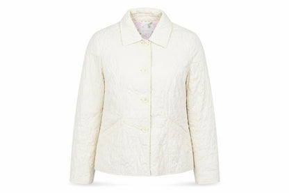 M&S Womens White Argyle/Diamond  Jacket Coat Size 8