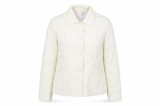 M&S Womens White Argyle/Diamond  Jacket Coat Size 8
