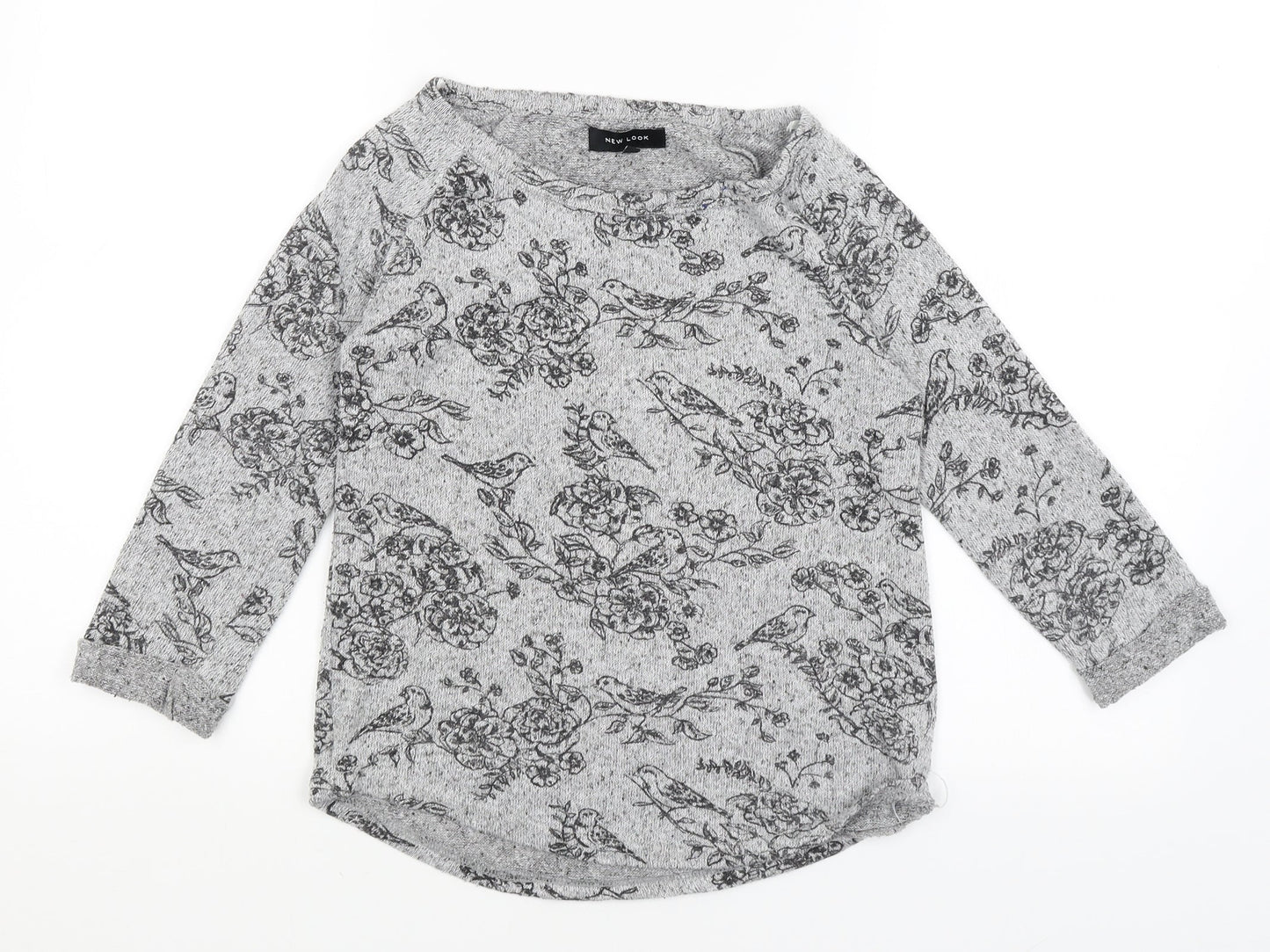 Womens UK Size 6 New Look Grey Pullover Jumper