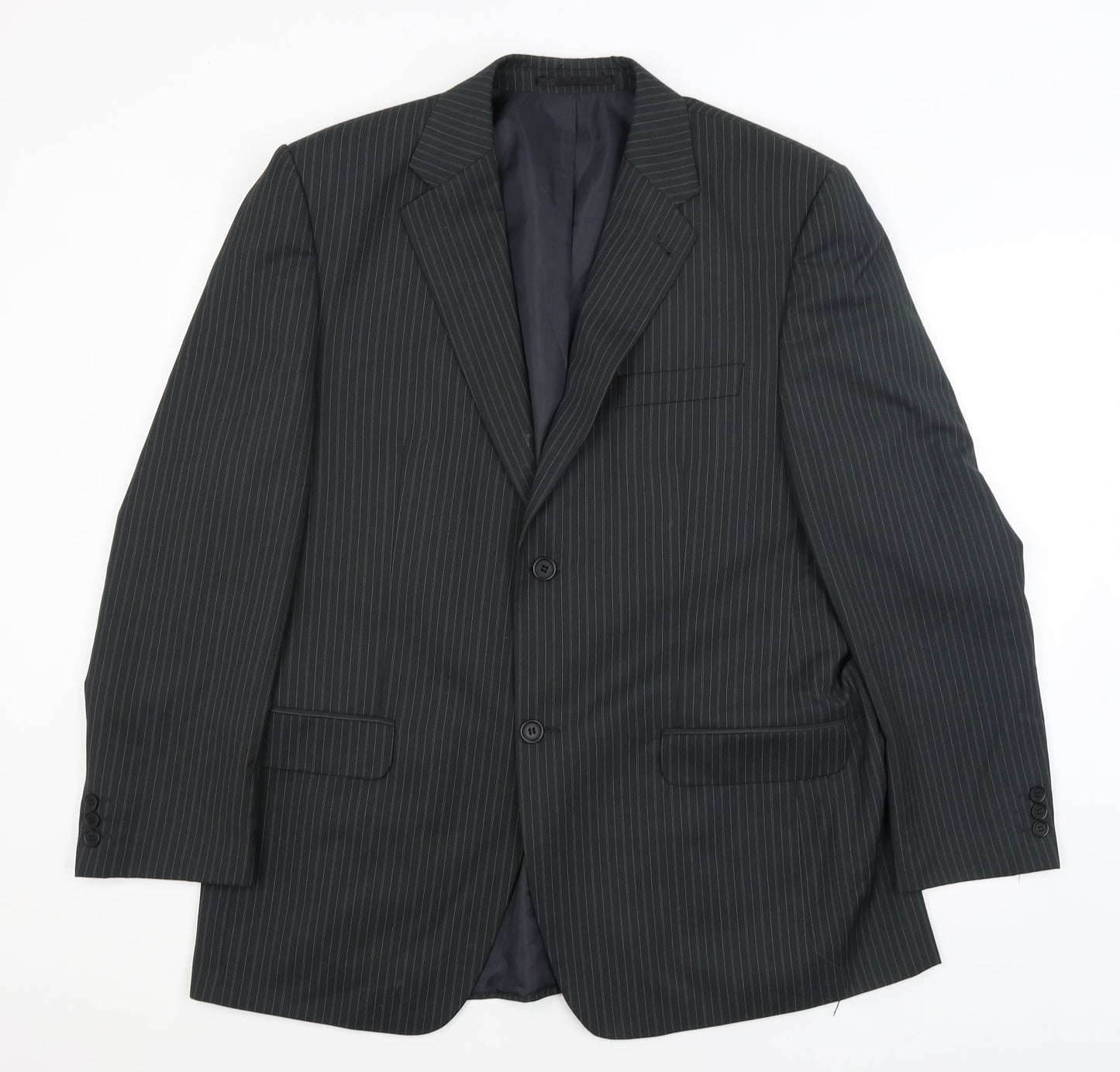 George Mens Green Striped  Jacket Blazer Size XL