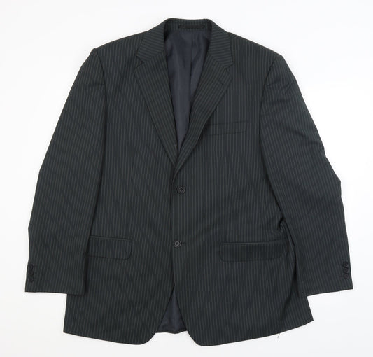 George Mens Green Striped  Jacket Blazer Size XL
