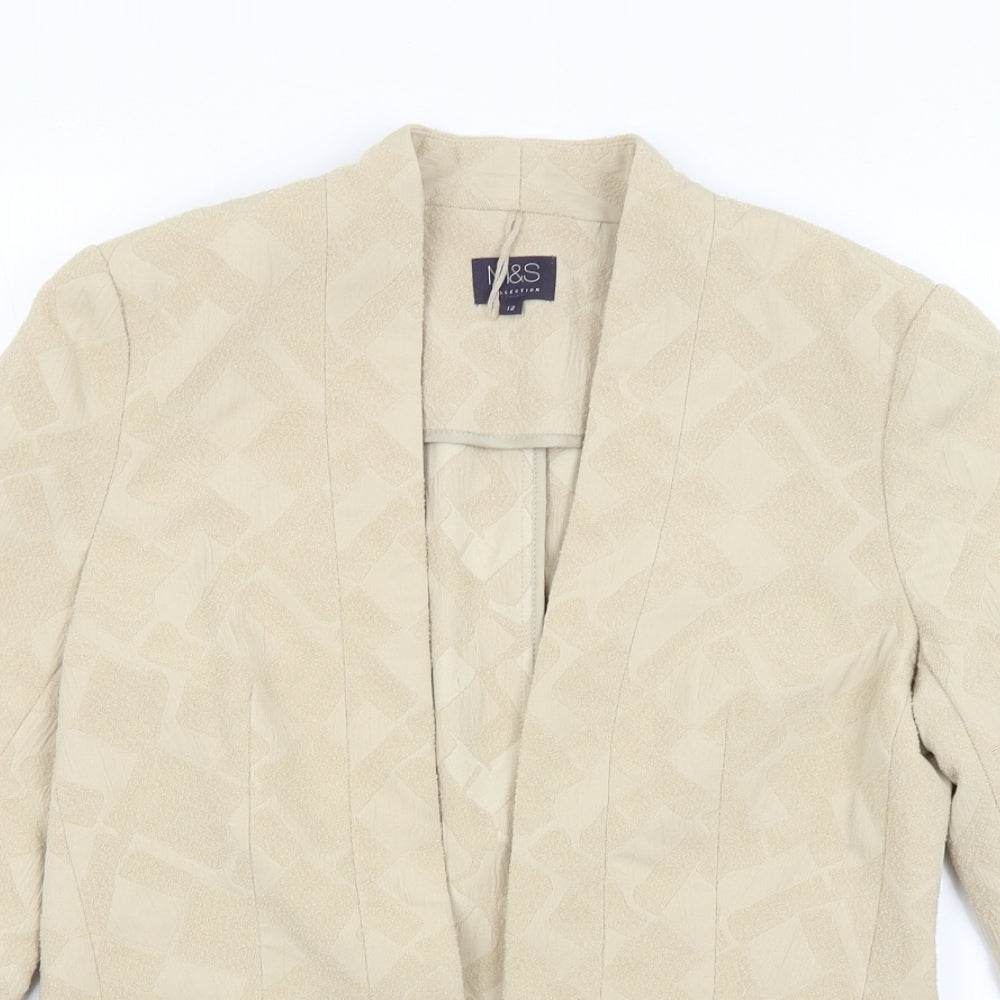 M&S Womens Gold   Jacket Blazer Size 12