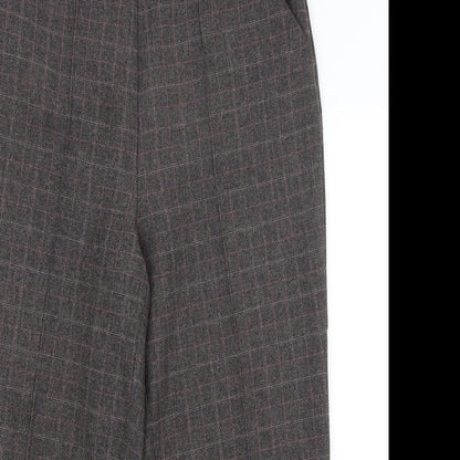 BM Womens Brown Check  Cropped Trousers Size 16 L23.5 in
