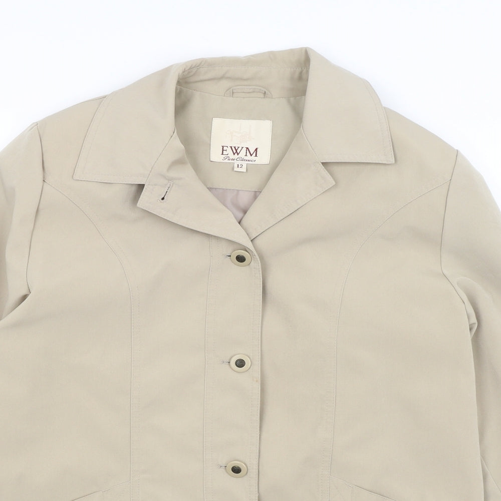 Womens UK Size 12 EWM Beige Overcoat