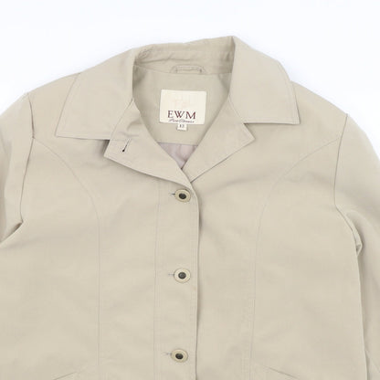 Womens UK Size 12 EWM Beige Overcoat
