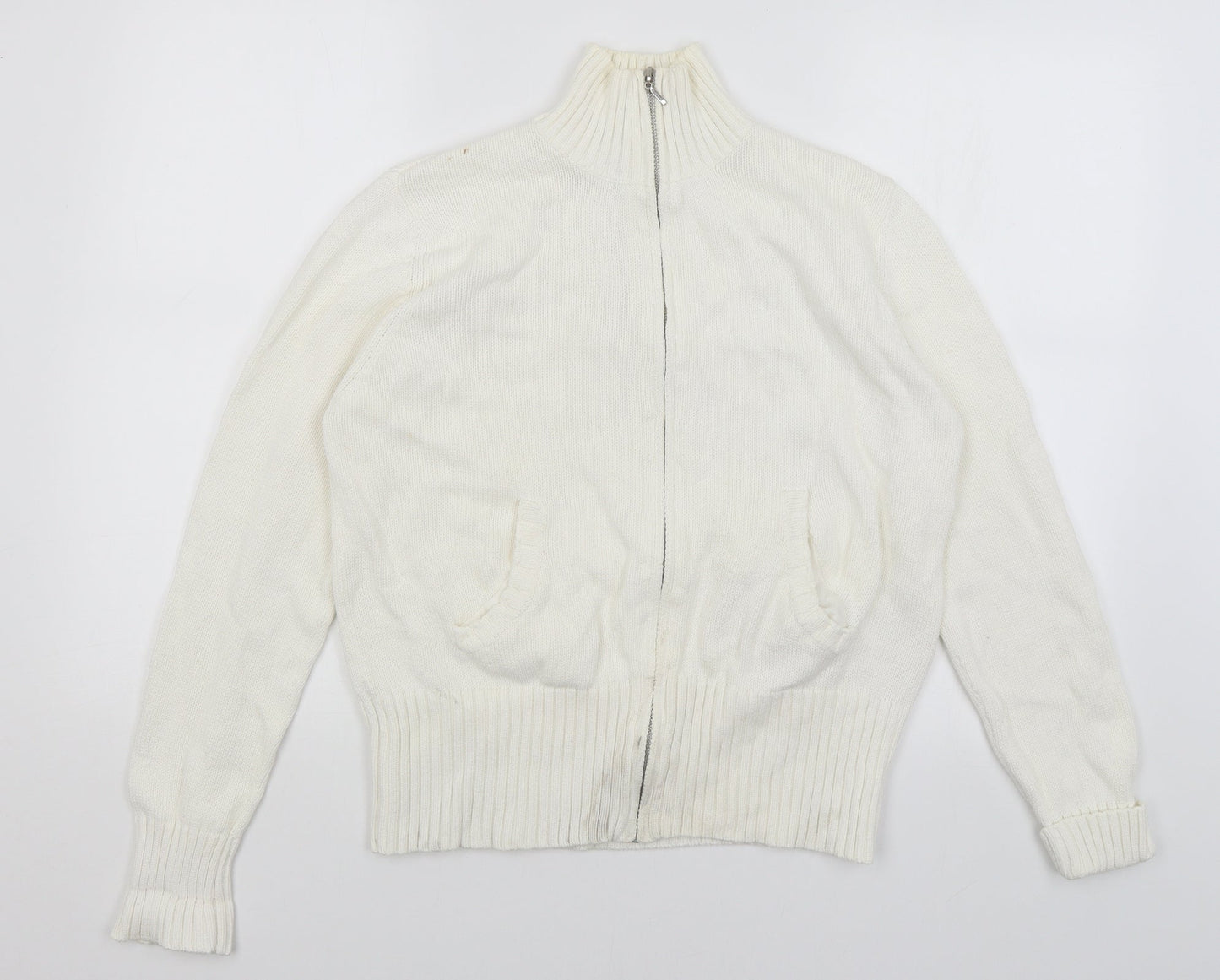 Womens UK Size 16 Papaya White Full Zip Jumper