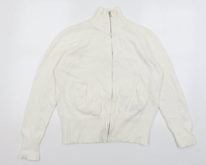 Womens UK Size 16 Papaya White Full Zip Jumper