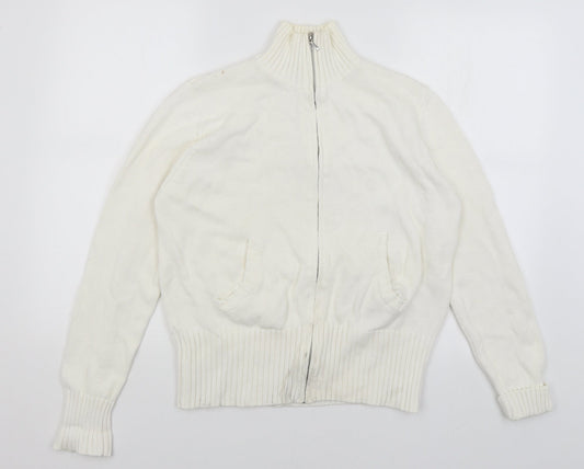 Womens UK Size 16 Papaya White Full Zip Jumper
