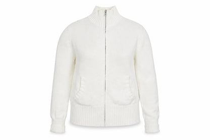 Womens UK Size 16 Papaya White Full Zip Jumper