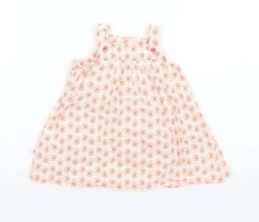 Mothercare Baby White Geometric  A-Line  Size 0-3 Months