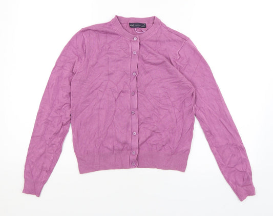 Womens UK Size 10 M&S Purple Cardigan Jumper