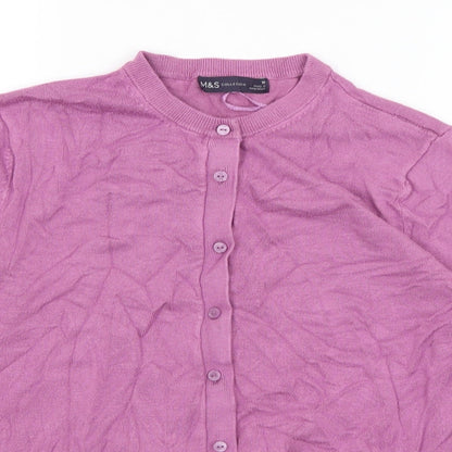 Womens UK Size 10 M&S Purple Cardigan Jumper