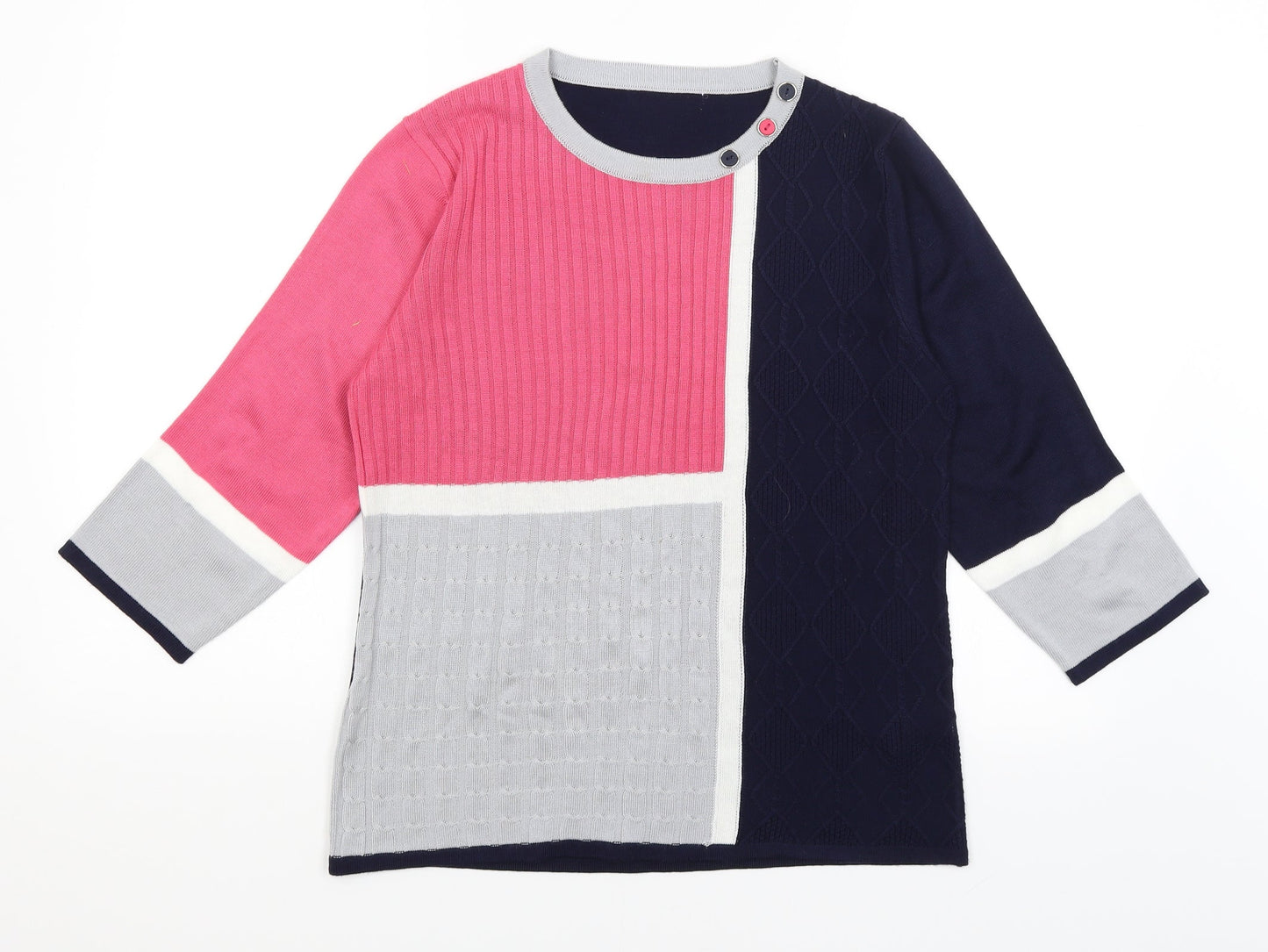 Womens UK Size S Preworn Blue Pullover Jumper
