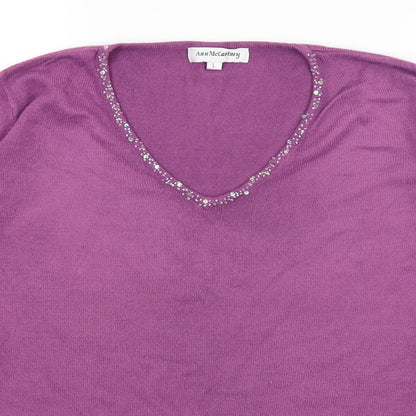 Ann McCartney Womens Purple   Pullover Jumper Size L