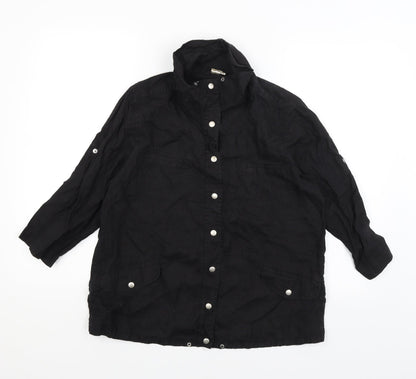 Womens UK Size M Weekend Black Basic Button-Up