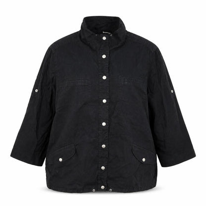 Womens UK Size M Weekend Black Basic Button-Up
