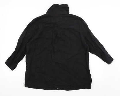 Womens UK Size M Weekend Black Basic Button-Up