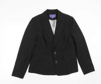 Autonomy Womens Black Striped  Jacket Suit Jacket Size 14