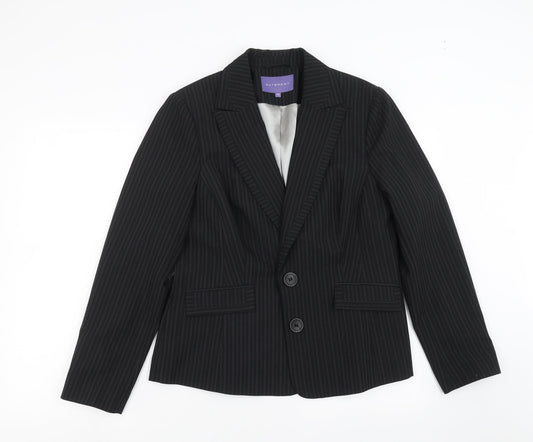 Autonomy Womens Black Striped  Jacket Suit Jacket Size 14