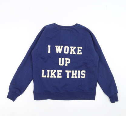 svea Womens Blue   Pullover Sweatshirt Size XS  - I Woke up Like this