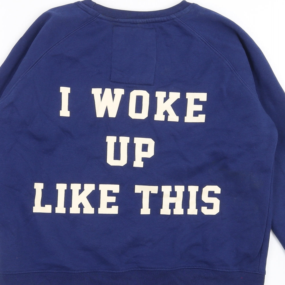 svea Womens Blue   Pullover Sweatshirt Size XS  - I Woke up Like this