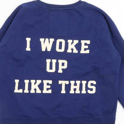 svea Womens Blue   Pullover Sweatshirt Size XS  - I Woke up Like this