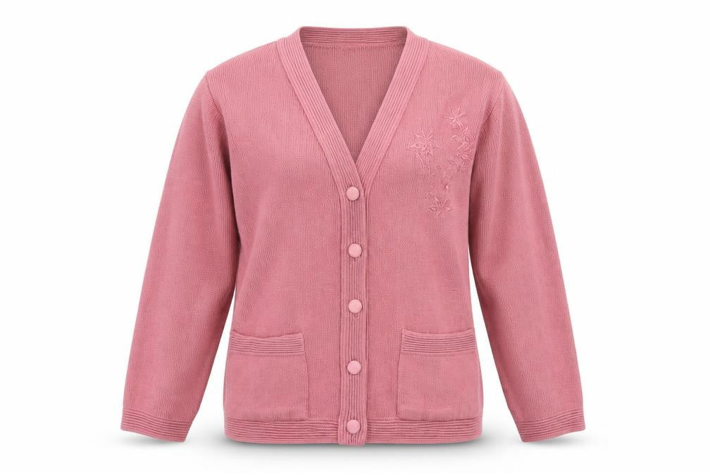 Womens UK Size S Care Pink Cardigan Jumper