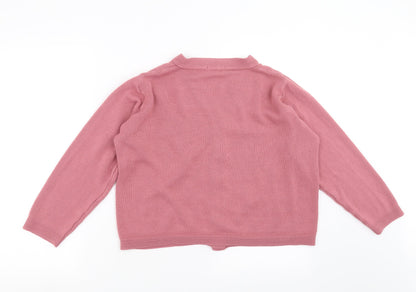 Womens UK Size S Care Pink Cardigan Jumper