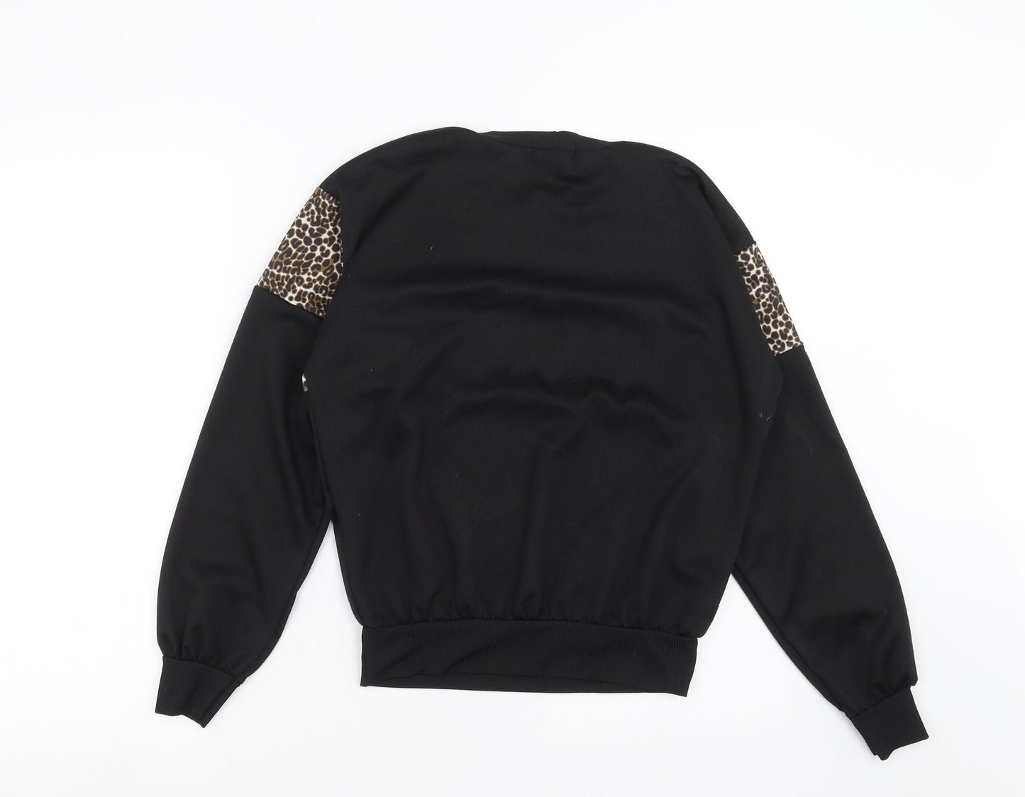 I SAW IT FIRST Womens Black Animal Print  Pullover Sweatshirt Size 10