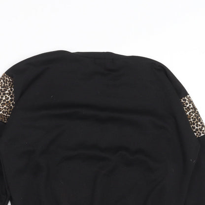 I SAW IT FIRST Womens Black Animal Print  Pullover Sweatshirt Size 10