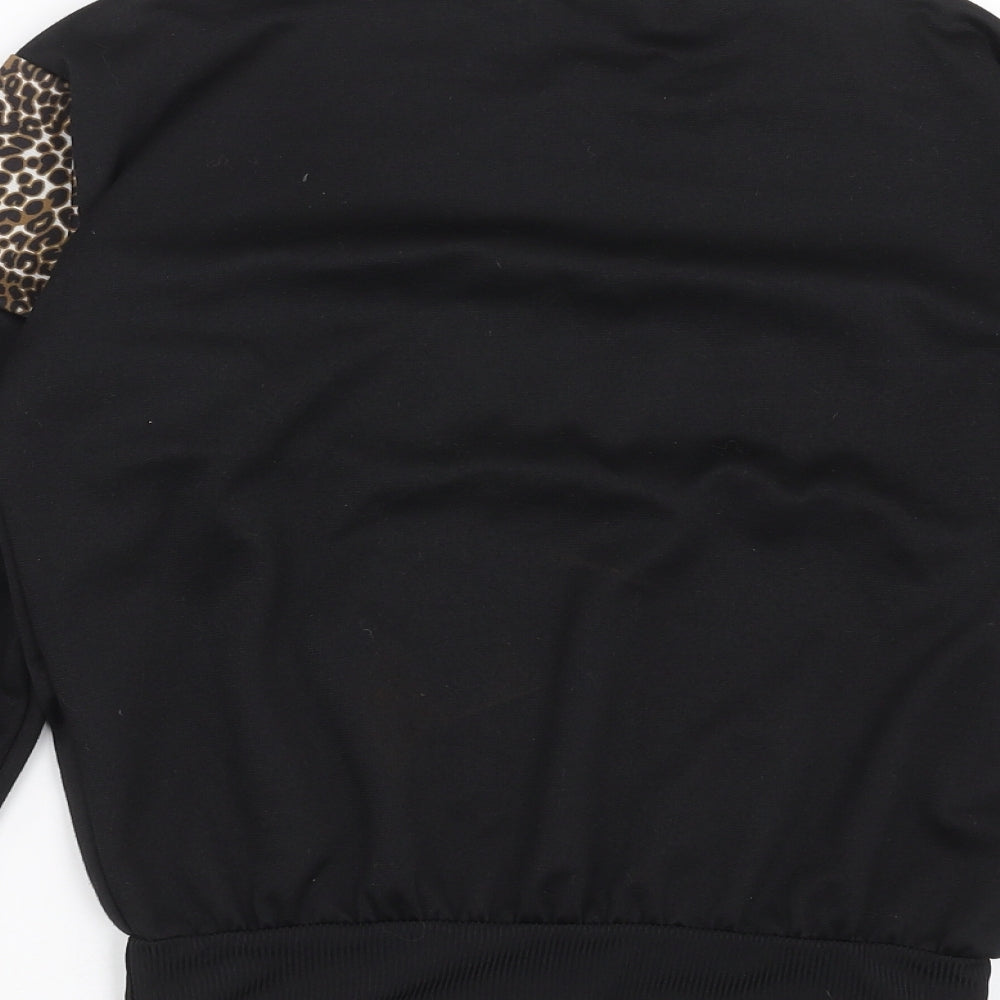 I SAW IT FIRST Womens Black Animal Print  Pullover Sweatshirt Size 10