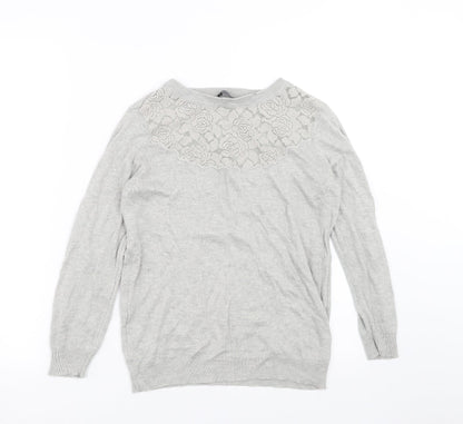 Womens UK Size 8 Dorothy Perkins Grey Pullover Jumper