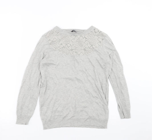 Womens UK Size 8 Dorothy Perkins Grey Pullover Jumper