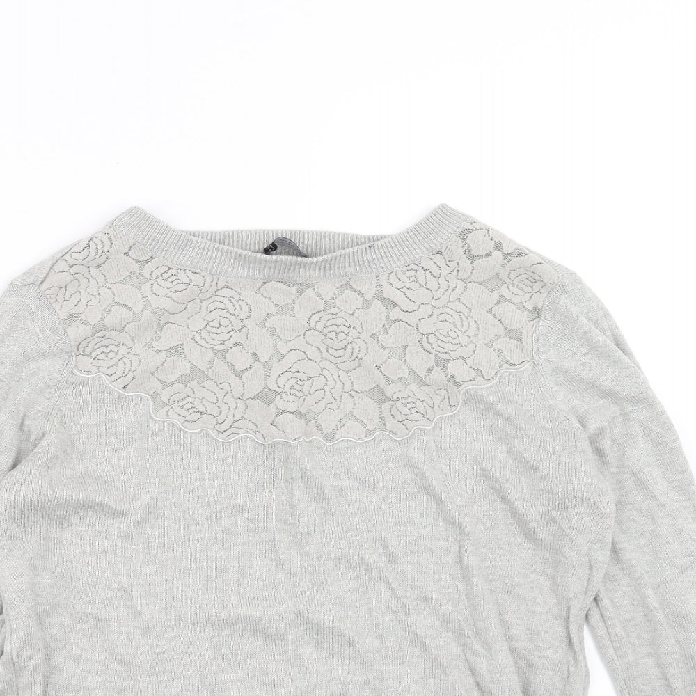 Womens UK Size 8 Dorothy Perkins Grey Pullover Jumper