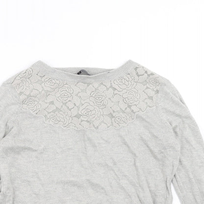 Womens UK Size 8 Dorothy Perkins Grey Pullover Jumper