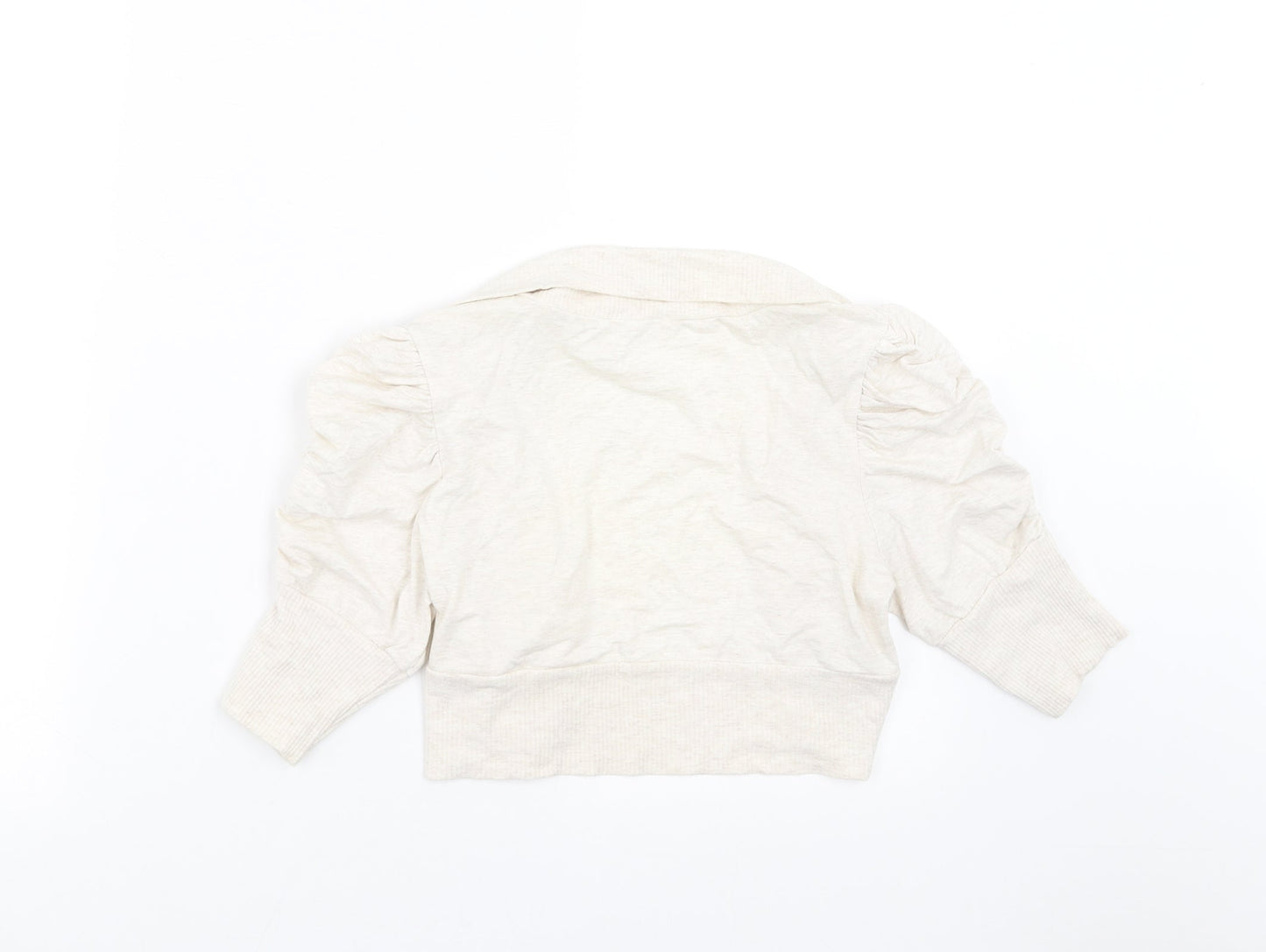 Primark Womens Ivory   Shrug Jumper Size 10  - Ruched Sleeve