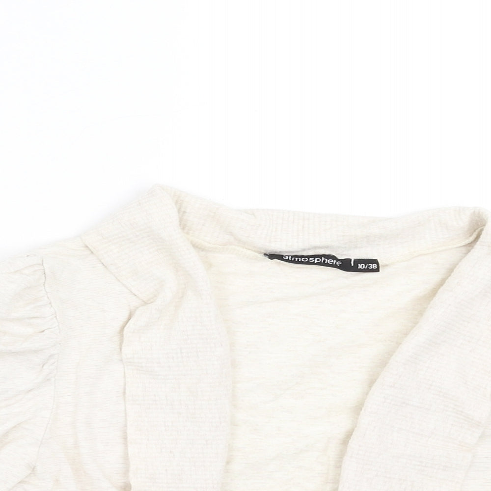 Primark Womens Ivory   Shrug Jumper Size 10  - Ruched Sleeve