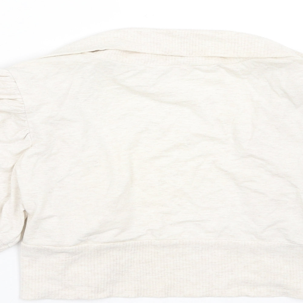 Primark Womens Ivory   Shrug Jumper Size 10  - Ruched Sleeve