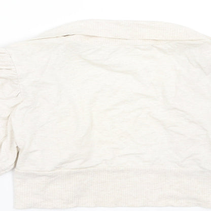 Primark Womens Ivory   Shrug Jumper Size 10  - Ruched Sleeve