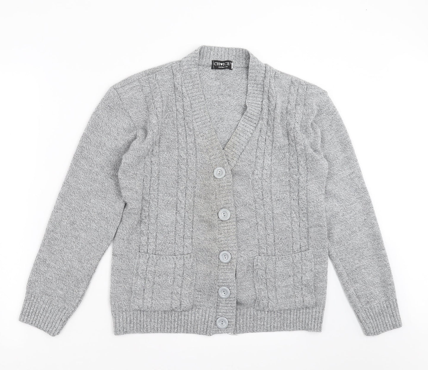 Womens UK Size S Choice Collection Grey Cardigan Jumper