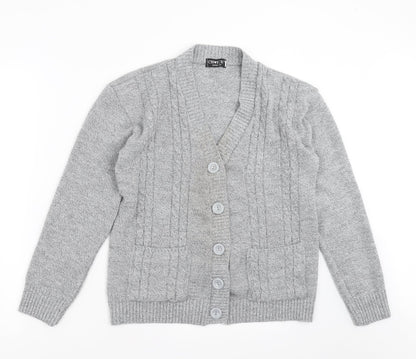 Womens UK Size S Choice Collection Grey Cardigan Jumper