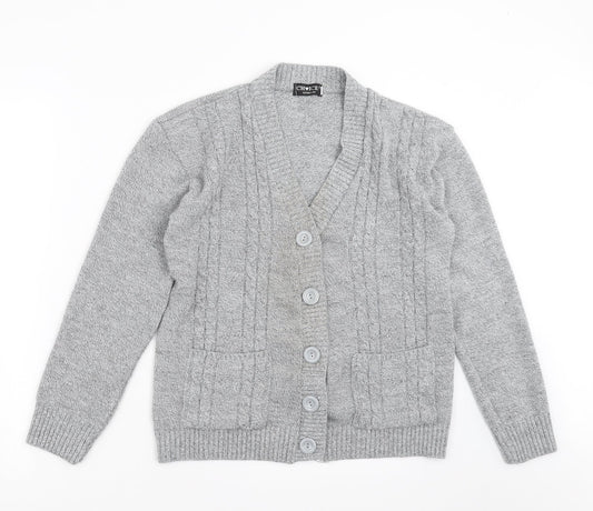 Womens UK Size S Choice Collection Grey Cardigan Jumper