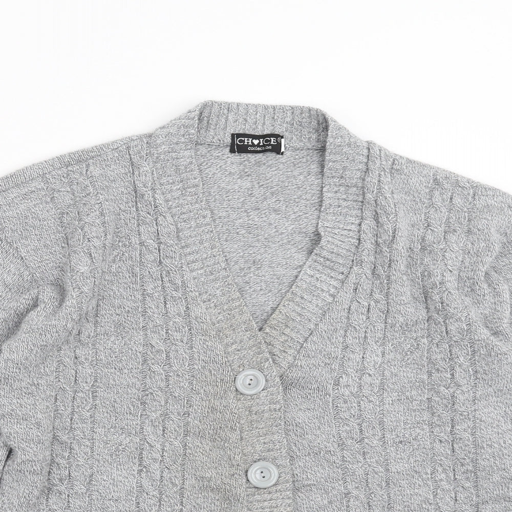 Womens UK Size S Choice Collection Grey Cardigan Jumper