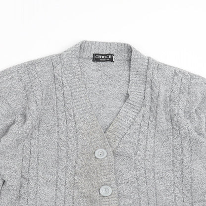 Womens UK Size S Choice Collection Grey Cardigan Jumper