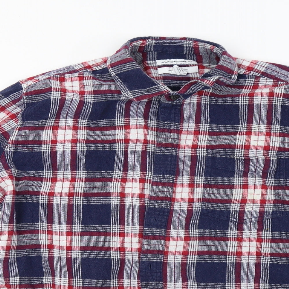 Amazon Mens Red Check   Button-Up Size M