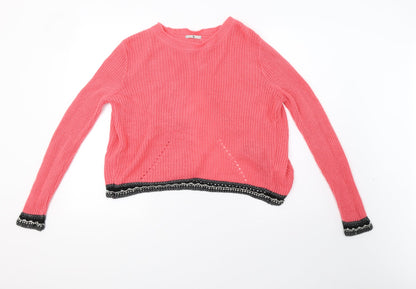 sainsburys Womens Pink  Knit Pullover Sweatshirt Size 12