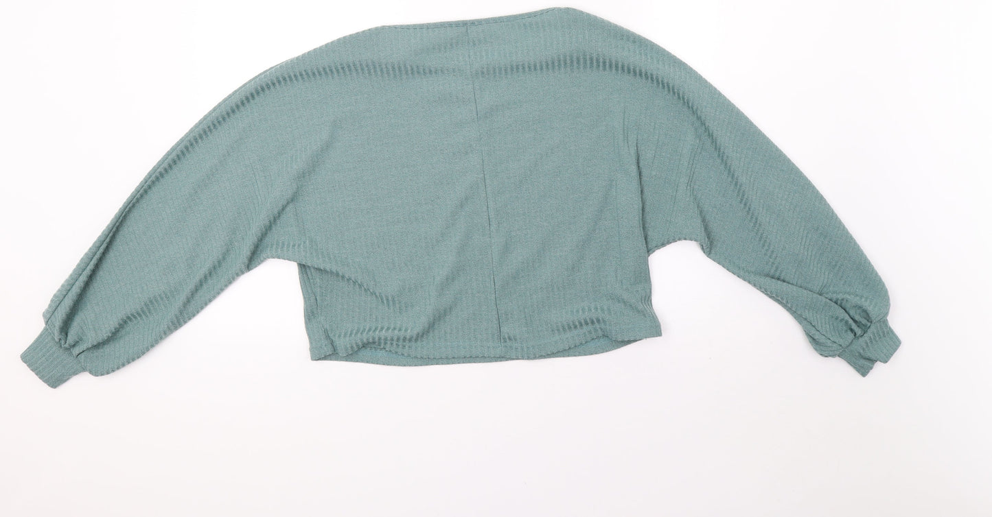 SheIn Womens Green   Pullover Sweatshirt Size XS  - oversized, cropped sweater