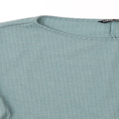 SheIn Womens Green   Pullover Sweatshirt Size XS  - oversized, cropped sweater