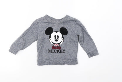 mini rebel Girls Grey   Pullover Jumper Size 12-18 Months